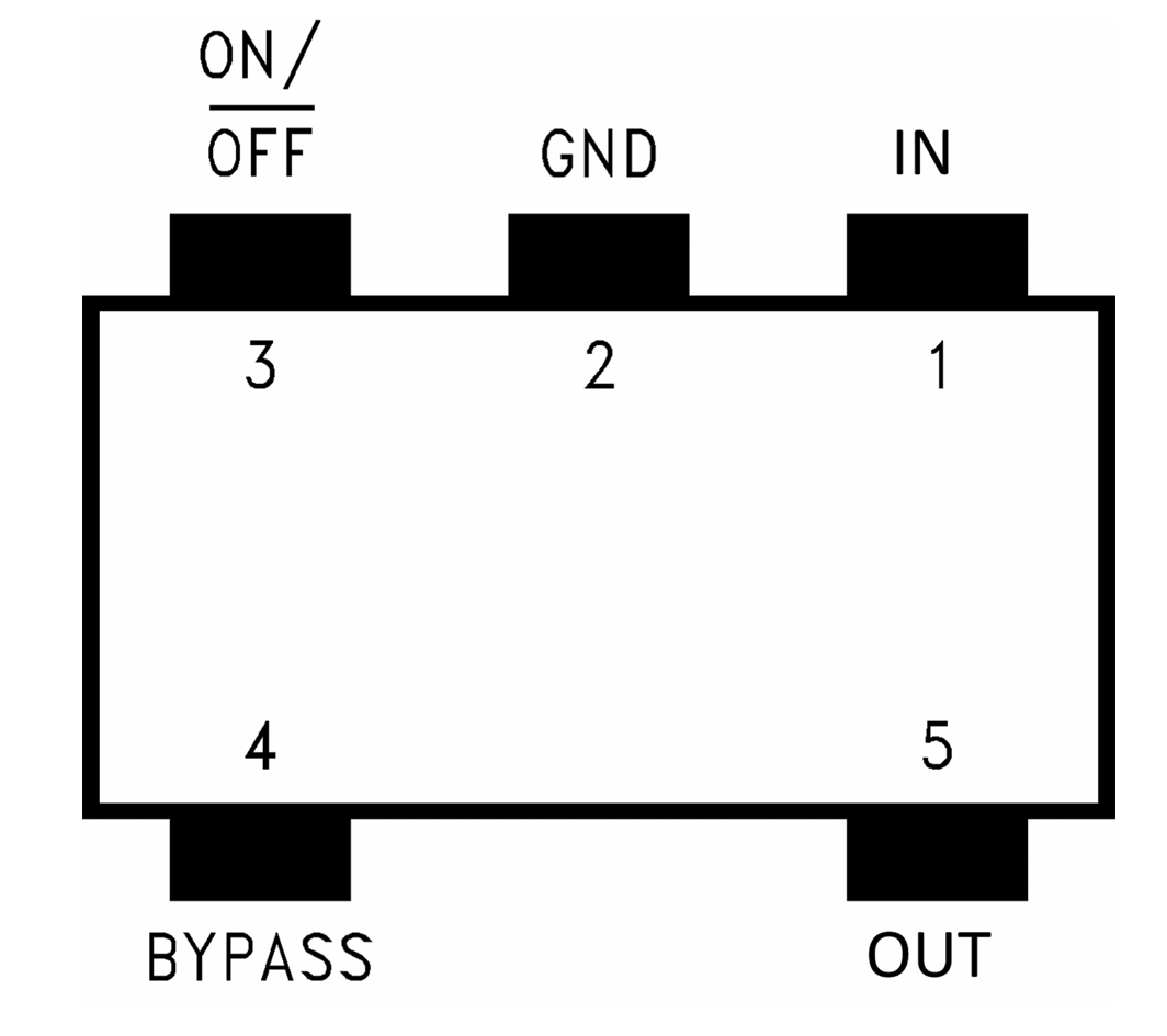 LP2992AIM5-5.0/NOPB 顶视图